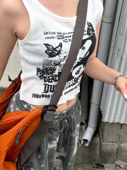 ＜LE2242904＞　グラフィックタンクトップ