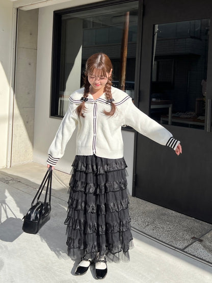 ＜RN2244005＞　ティアードチュールスカート