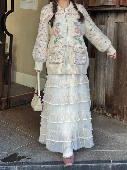 ＜RN2244005＞　ティアードチュールスカート