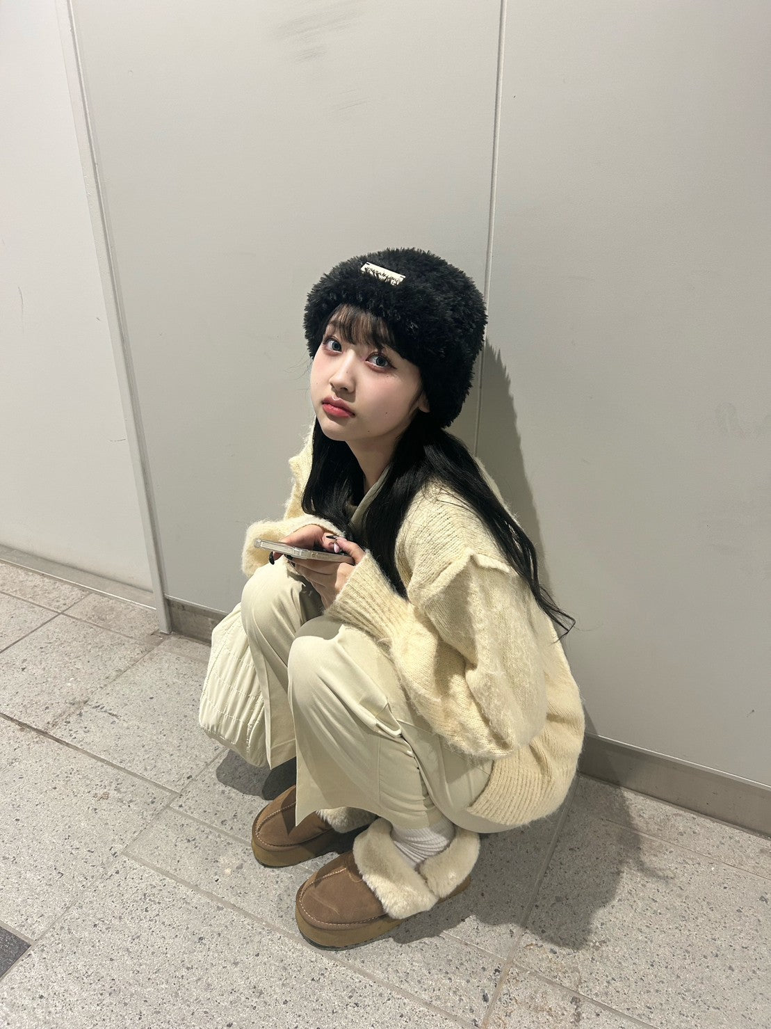 ＜QU4233227＞　ファーバケットハット