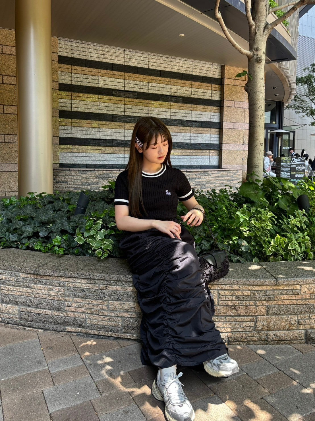＜RN2242002＞　ワンポイントラインニット