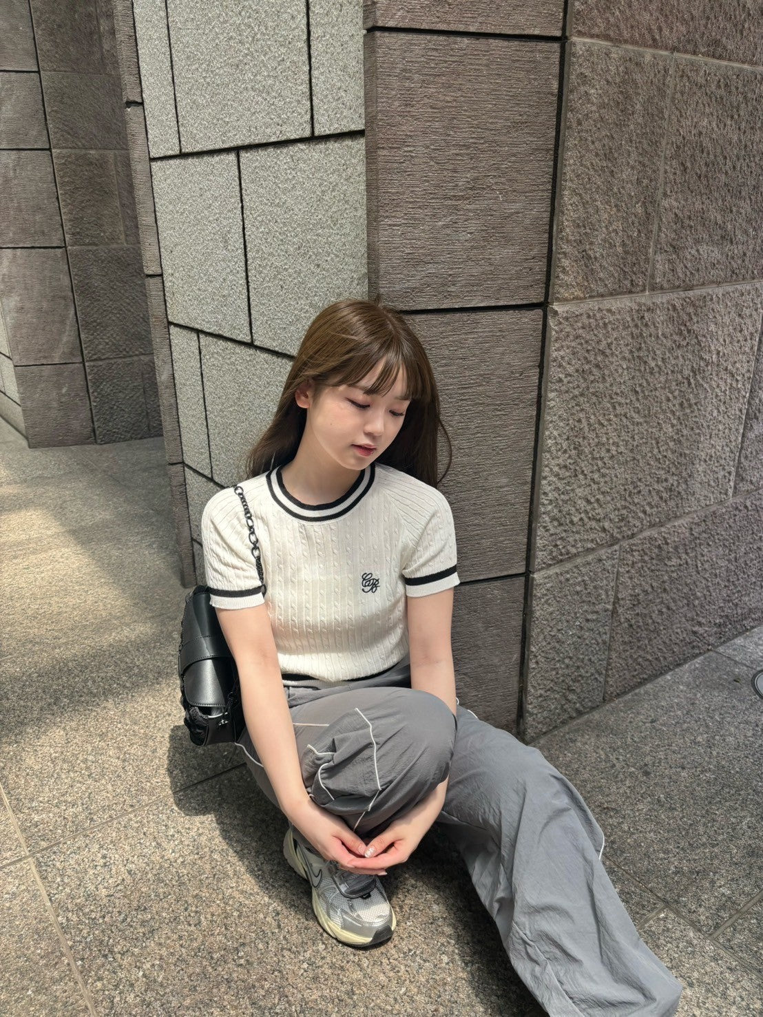 ＜RN2242002＞　ワンポイントラインニット