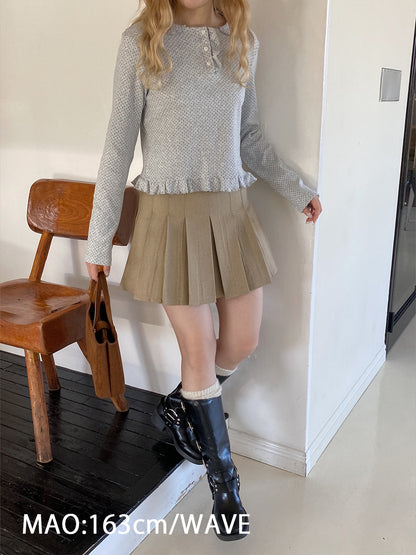 ＜SL2251610＞　ベルト付きプリーツミニスカート