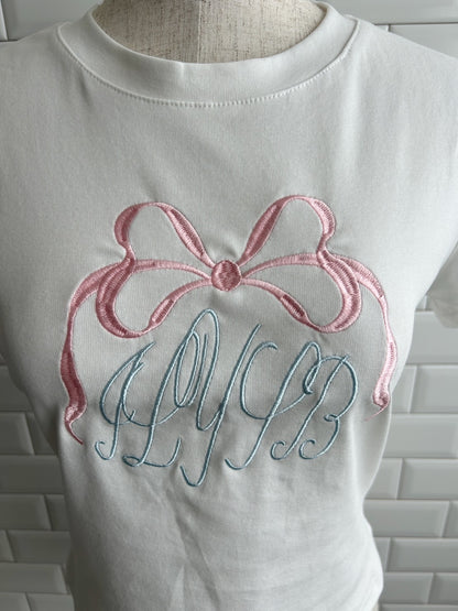 ＜SL2242610＞　リボンクロップドTシャツ