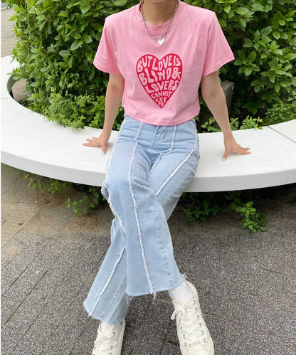 ※残りわずか!＜SL2222767＞　Heart logo short T
