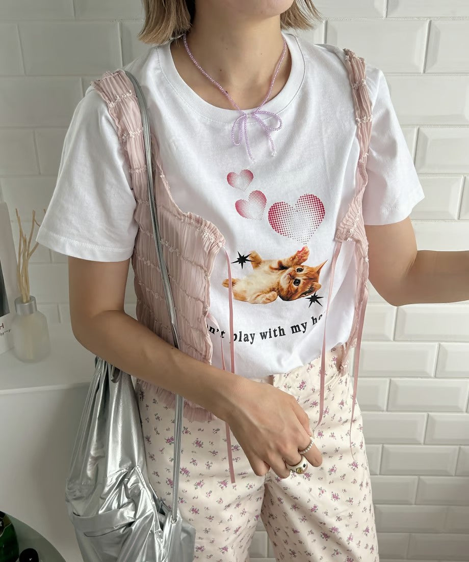 ＜SL2233613＞　ネコハートTシャツ