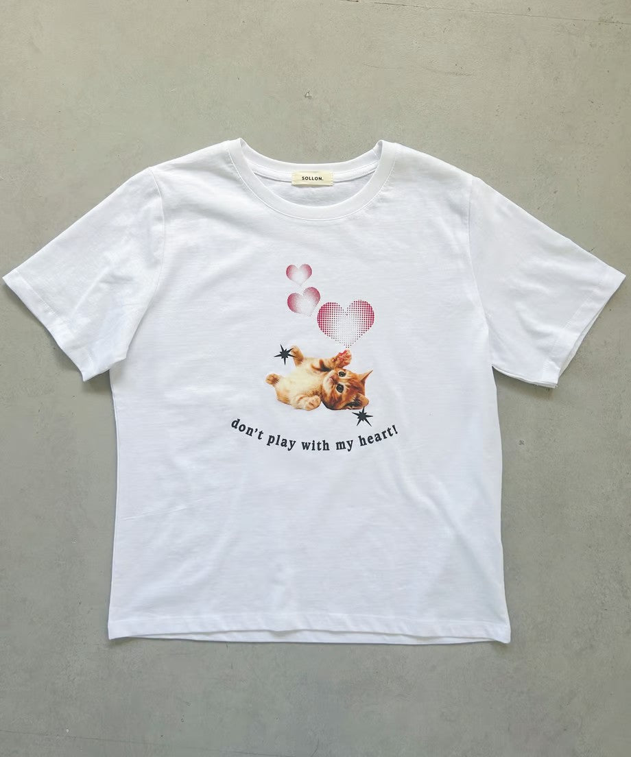 ＜SL2233613＞　ネコハートTシャツ