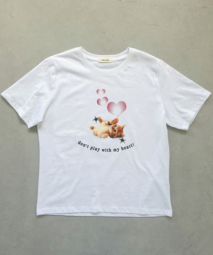 ＜SL2233613＞　ネコハートTシャツ