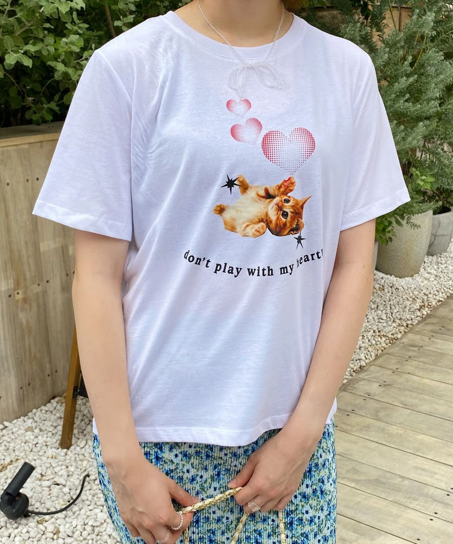 ＜SL2233613＞　ネコハートTシャツ