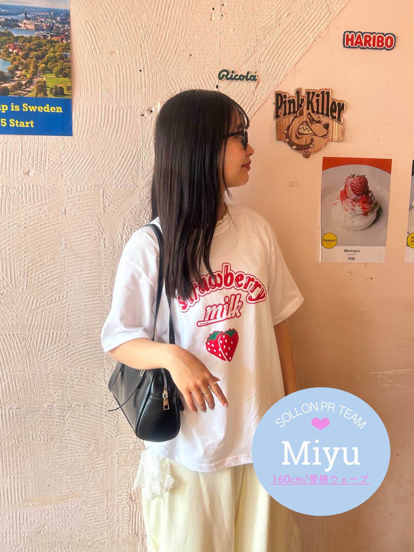 ＜SL2241658＞　strawberry milk tee