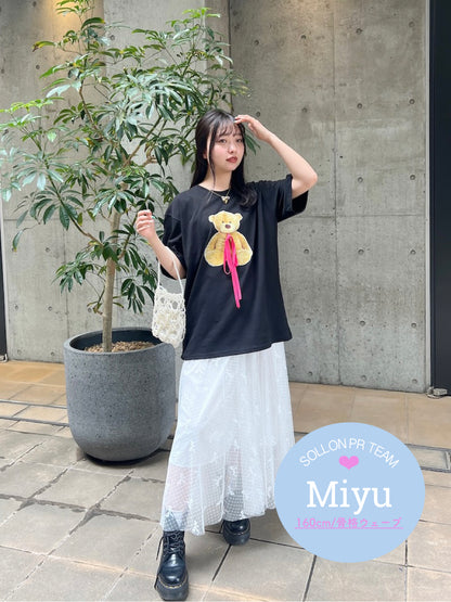＜SL2241617＞　bear ribbon tee