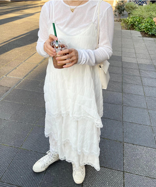 ＜LT2231110＞　ティアードキャミワンピース