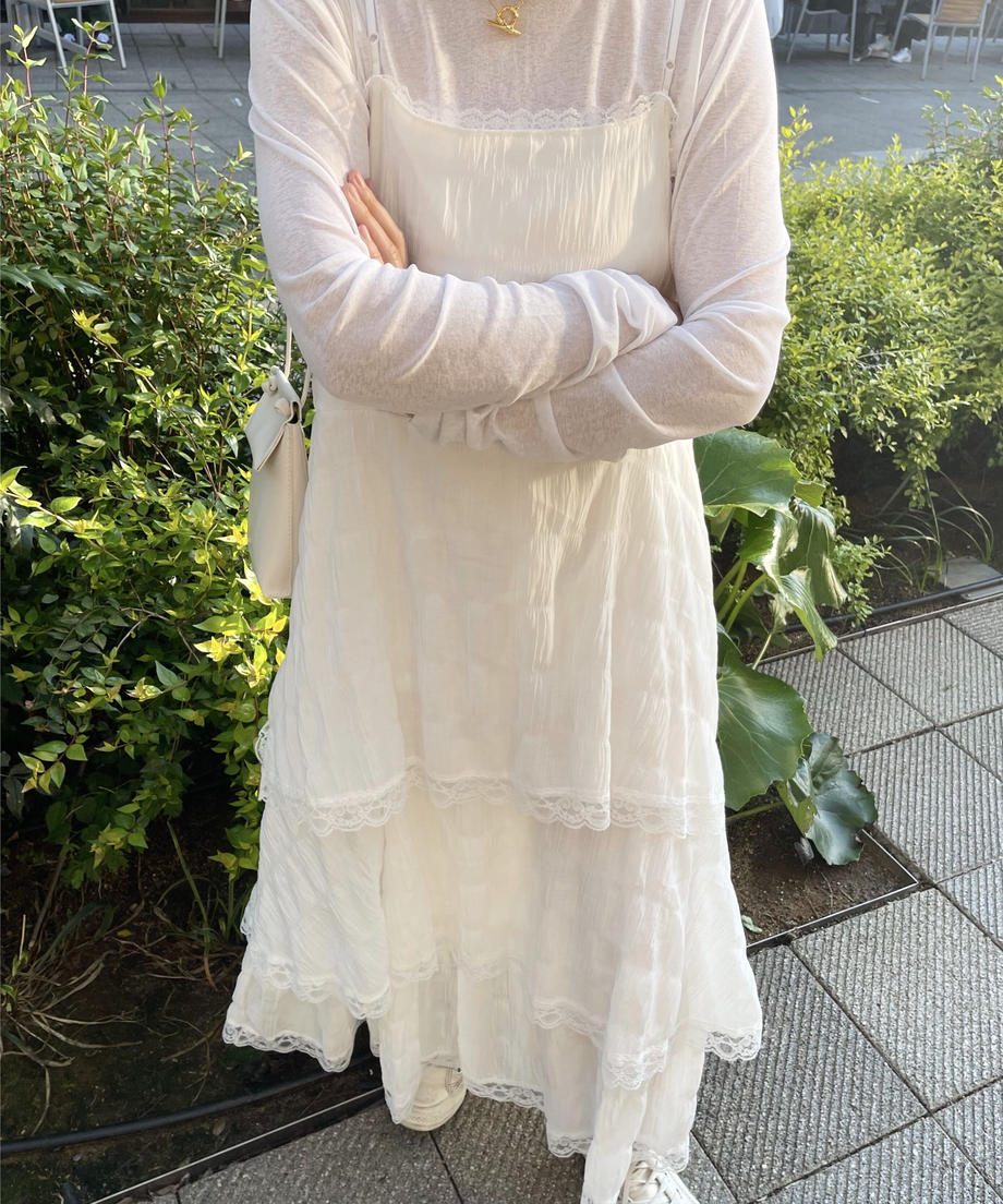 ＜LT2231110＞　ティアードキャミワンピース