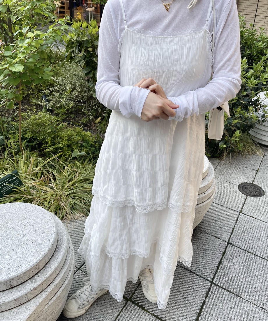 ＜LT2231110＞　ティアードキャミワンピース