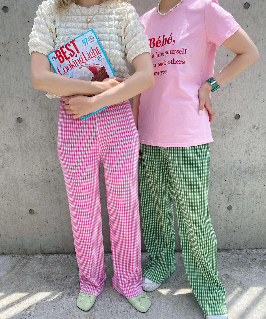 ＜SL2221655＞　チェックプリーツパンツ