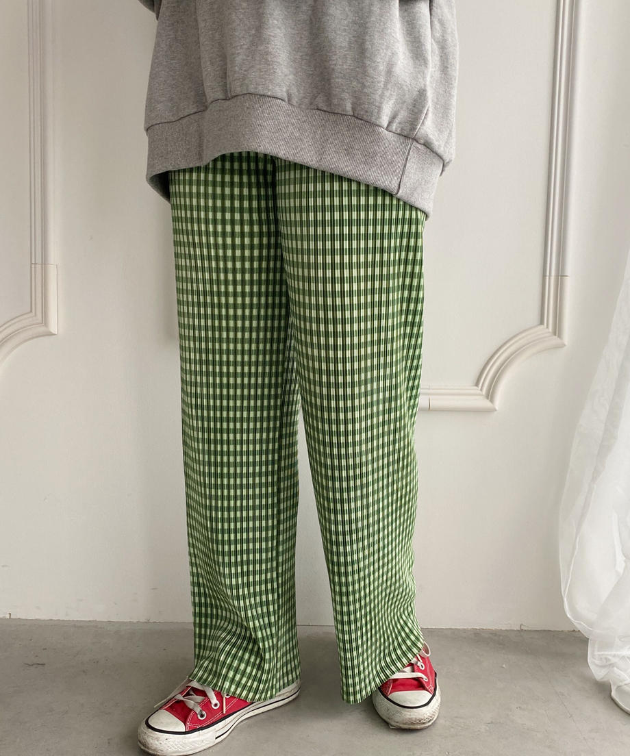 ＜SL2221655＞　チェックプリーツパンツ