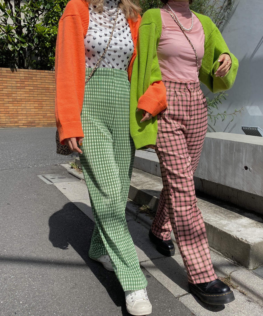 ＜SL2221655＞　チェックプリーツパンツ