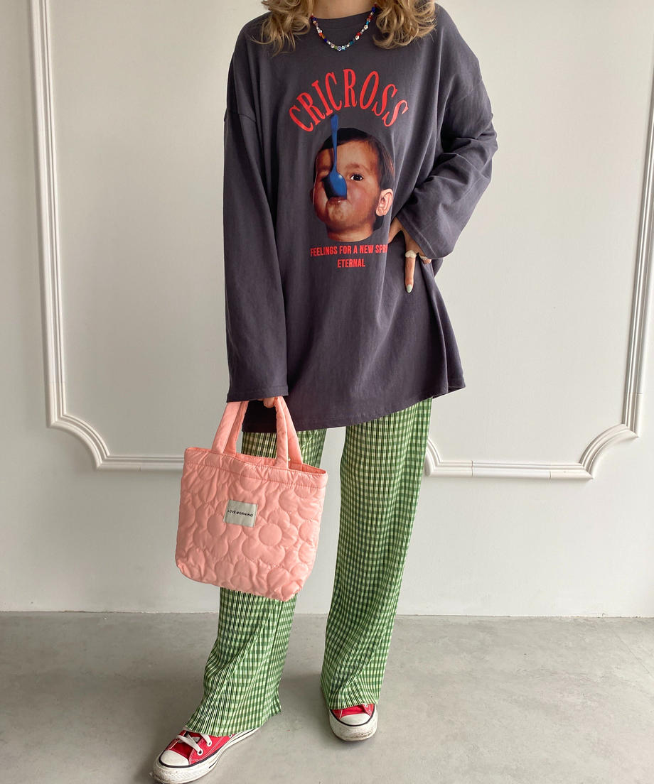 ＜SL2221655＞　チェックプリーツパンツ