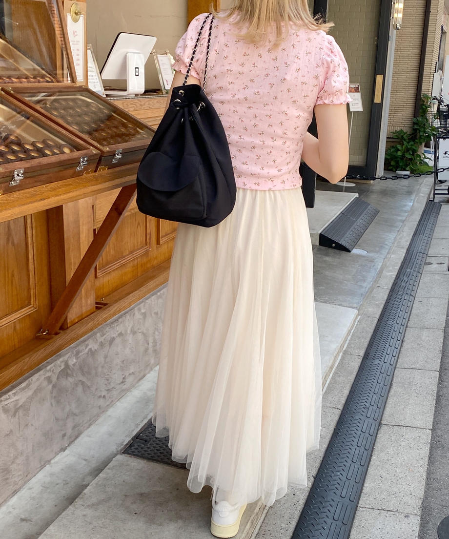 ＜SL2222721＞　小花柄パフスリーブTOPS