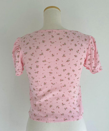 ＜SL2222721＞　小花柄パフスリーブTOPS