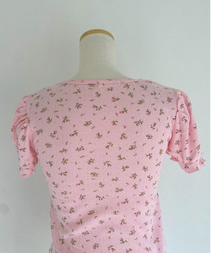＜SL2222721＞　小花柄パフスリーブTOPS