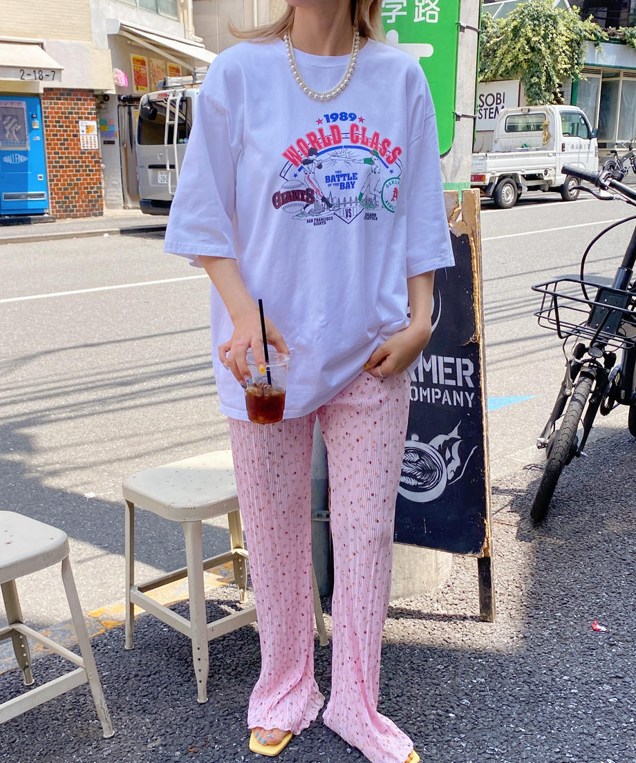 ＜SL2222747＞　小花柄プリーツパンツ