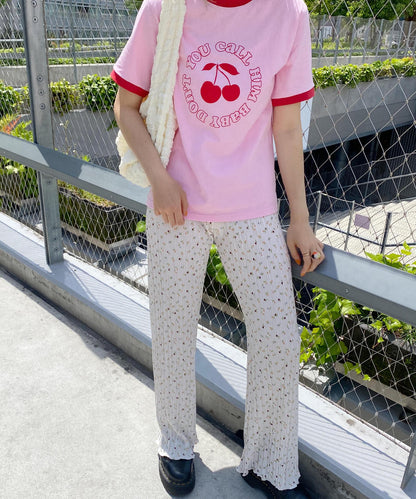 ＜SL2222747＞　小花柄プリーツパンツ