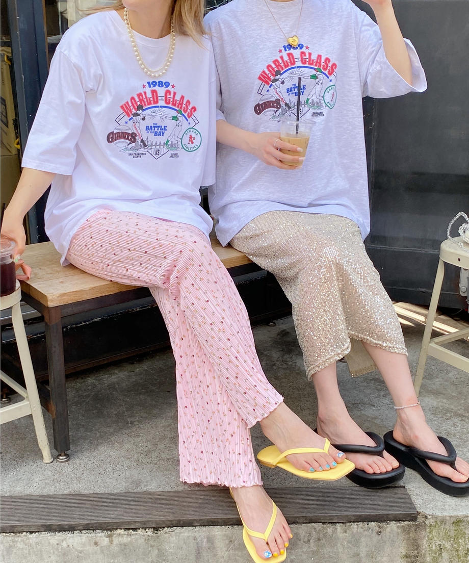 ＜SL2222747＞　小花柄プリーツパンツ