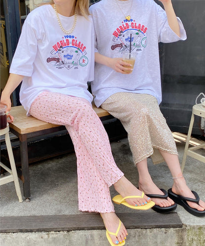 ＜SL2222747＞　小花柄プリーツパンツ