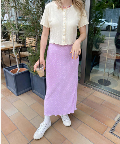 ※残りわずか! ＜SL2222789＞　ドットプリーツロングスカート