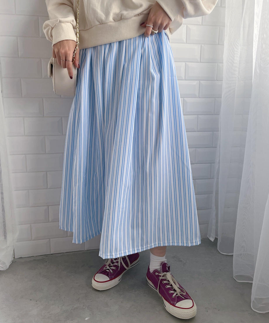 ＜SL2231691＞　stripe volume skirt