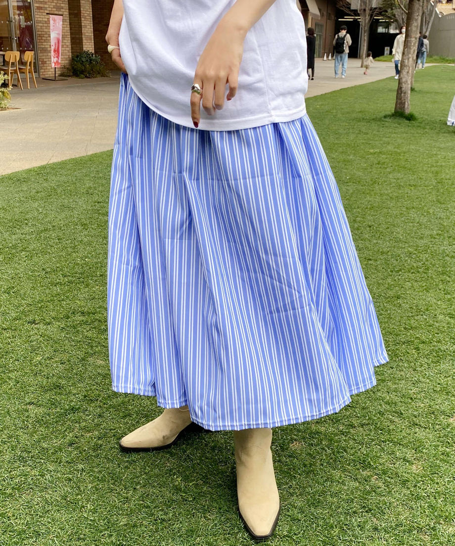 ＜SL2231691＞　stripe volume skirt