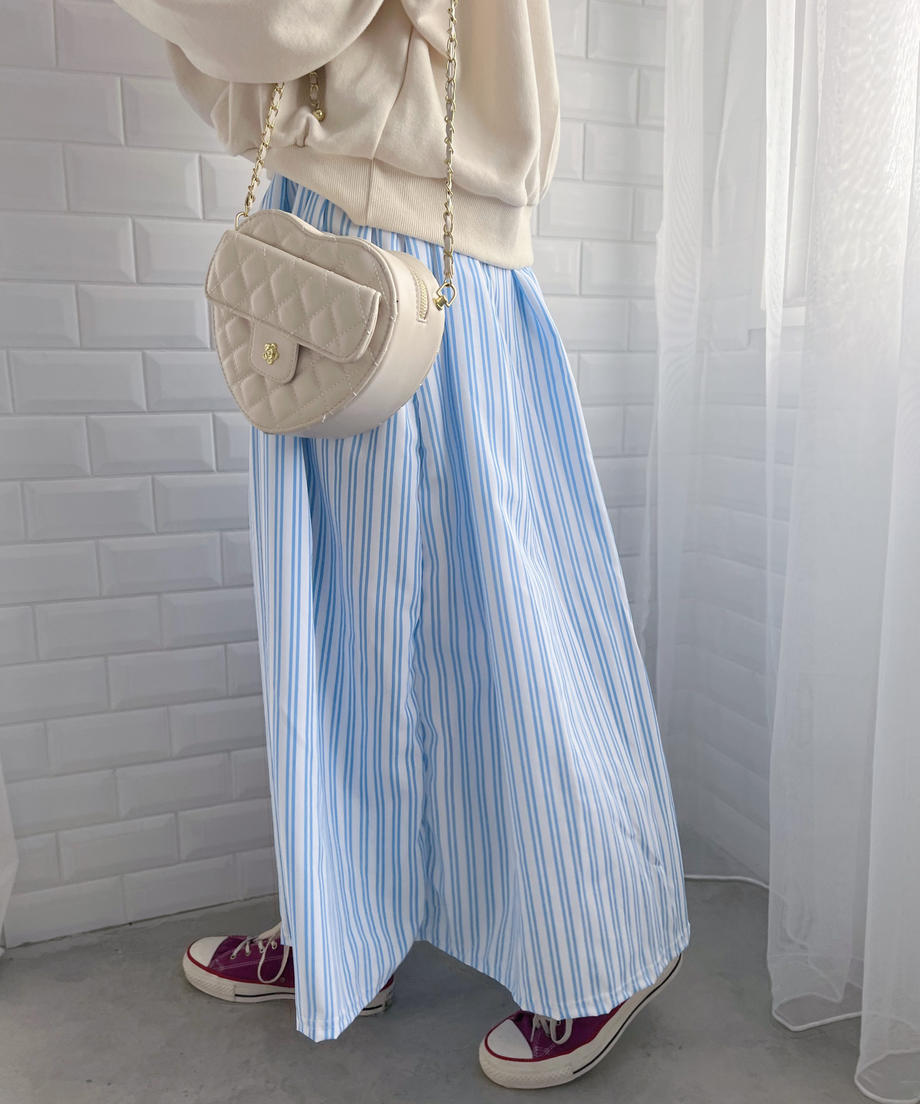 ＜SL2231691＞　stripe volume skirt