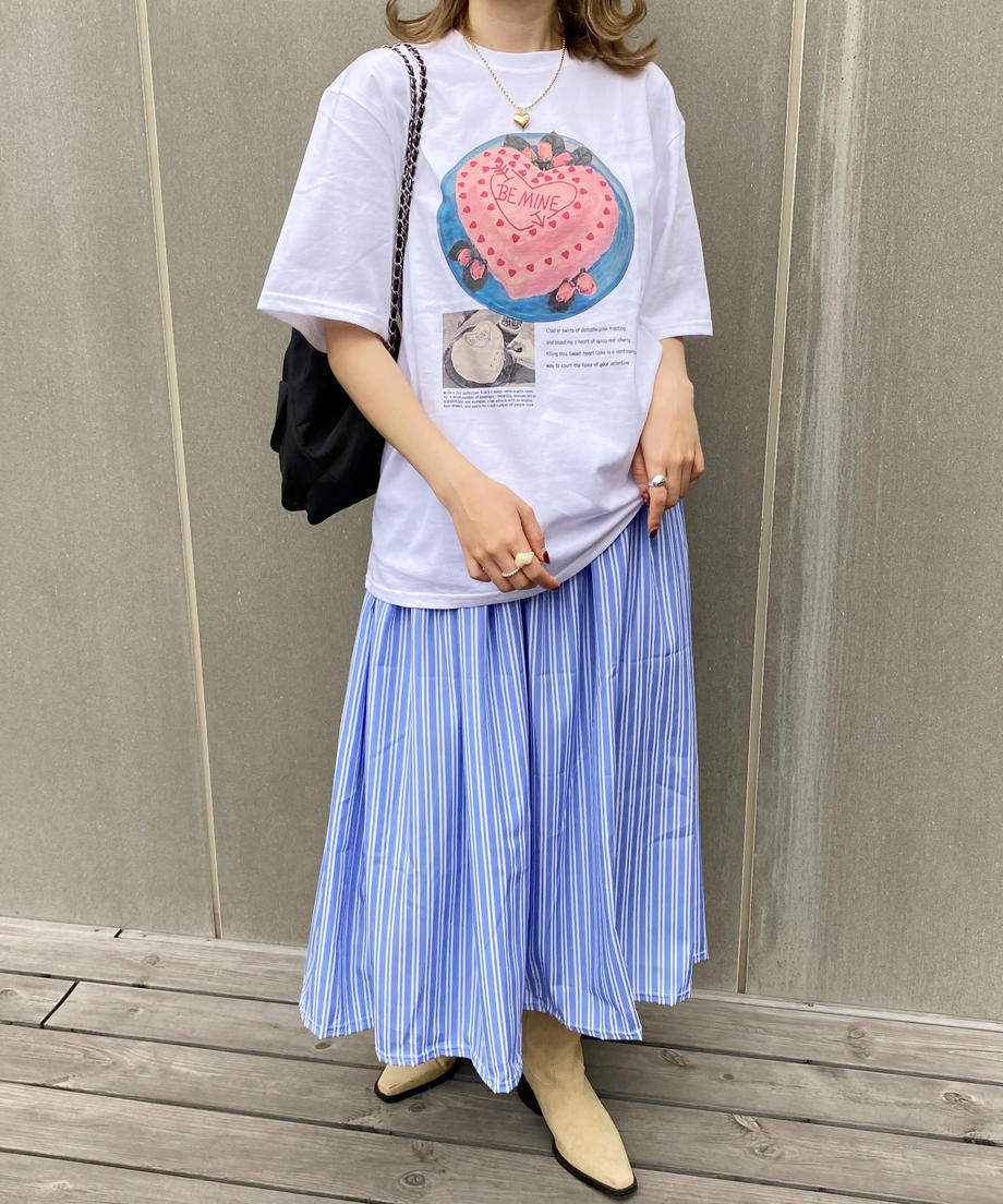 ＜SL2231691＞　stripe volume skirt