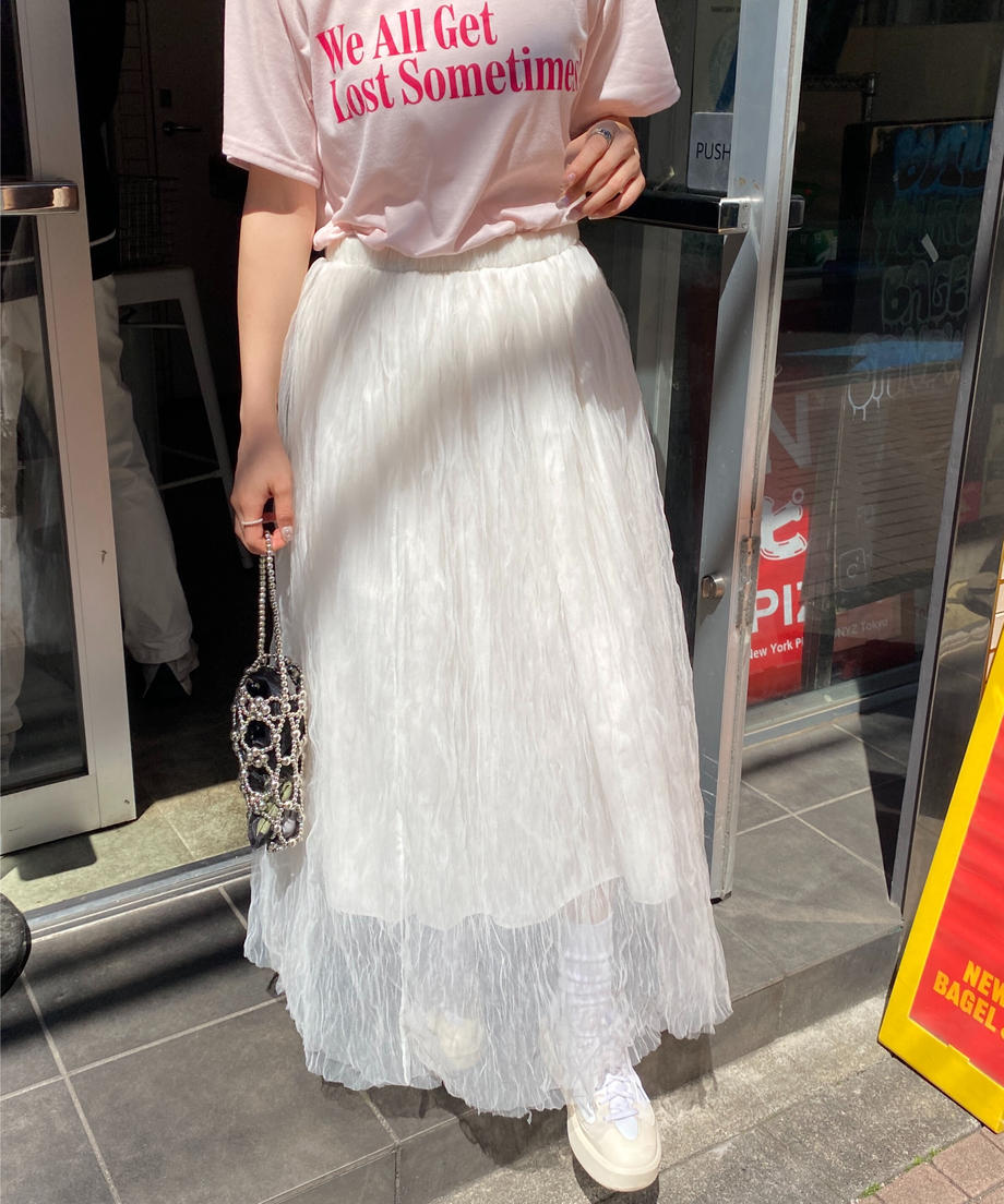 ＜SL2231700＞　volume tulle long skirt