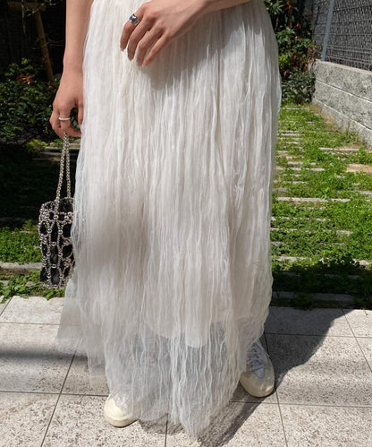 ＜SL2231700＞　volume tulle long skirt