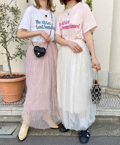 ＜SL2231700＞　volume tulle long skirt