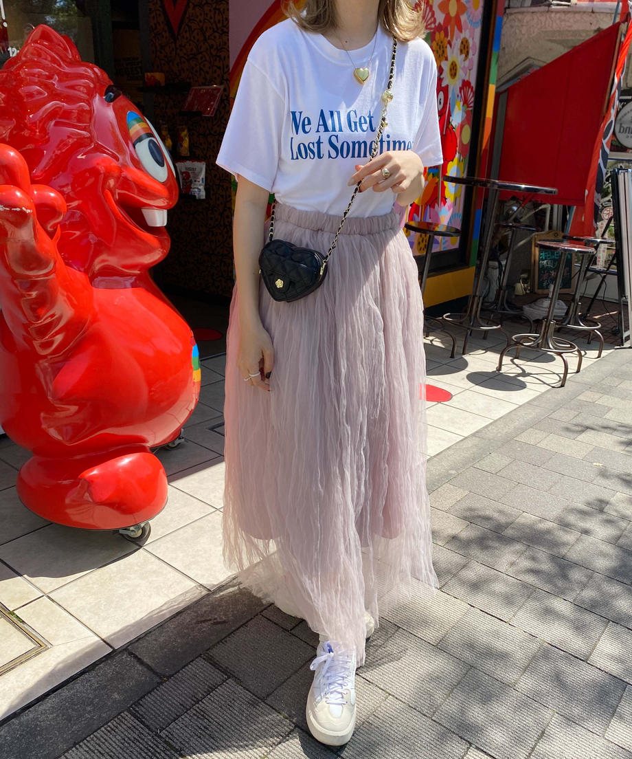 ＜SL2231700＞　volume tulle long skirt