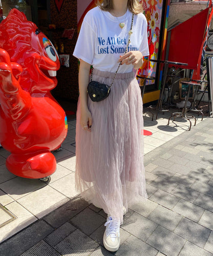 ＜SL2231700＞　volume tulle long skirt