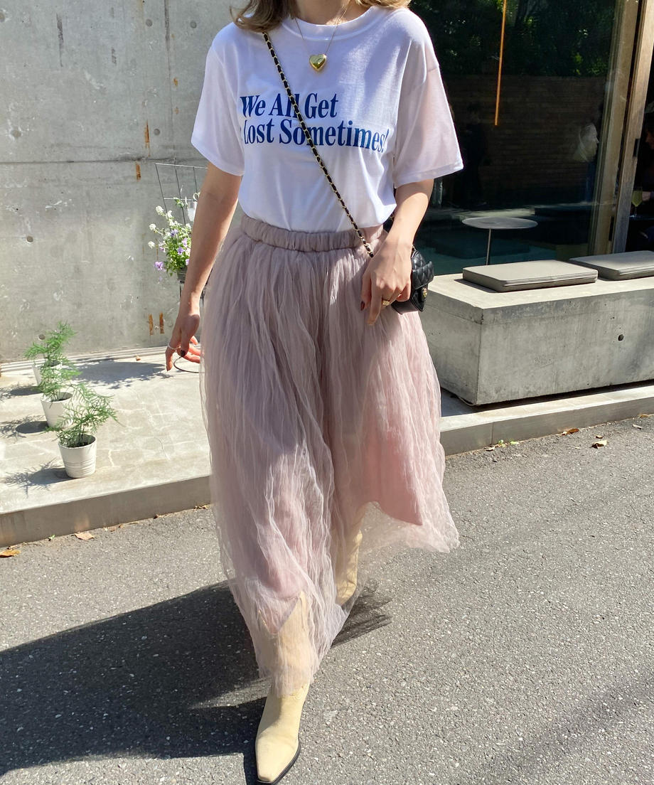 ＜SL2231700＞　volume tulle long skirt