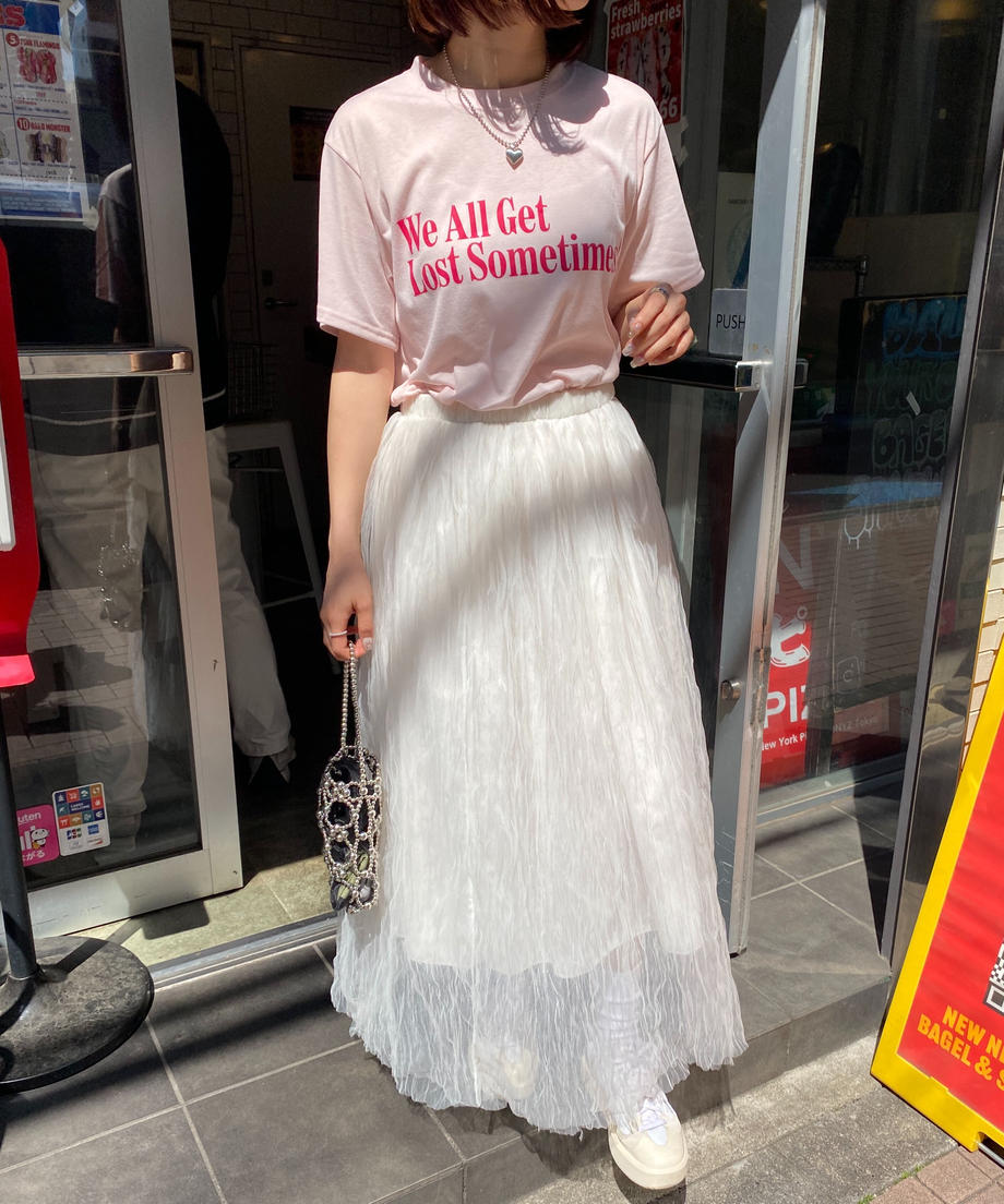 ＜SL2231700＞　volume tulle long skirt