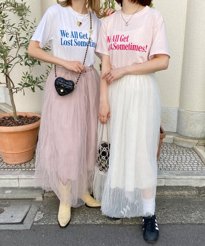 ＜SL2231700＞　volume tulle long skirt