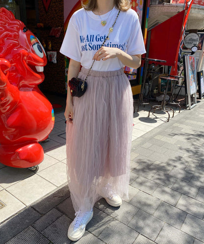 ＜SL2231700＞　volume tulle long skirt