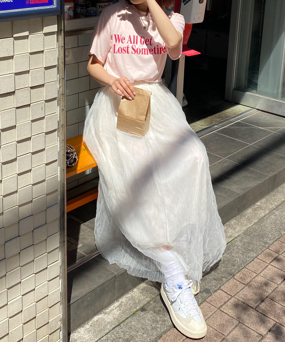＜SL2231700＞　volume tulle long skirt