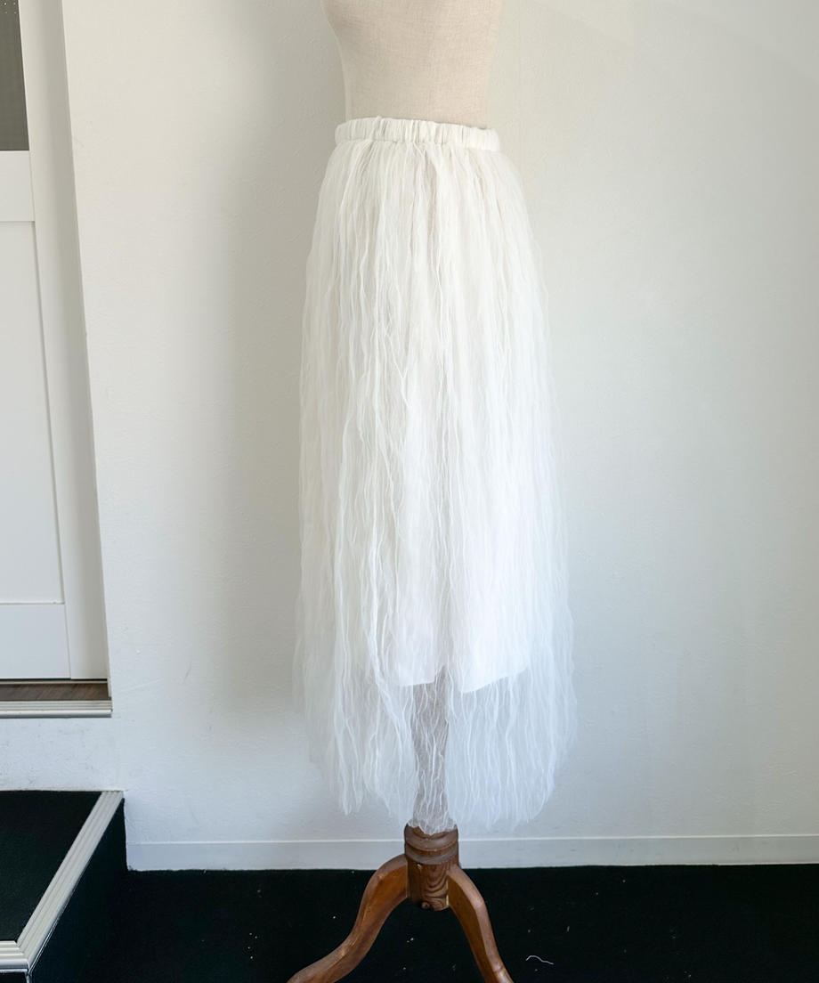 ＜SL2231700＞　volume tulle long skirt