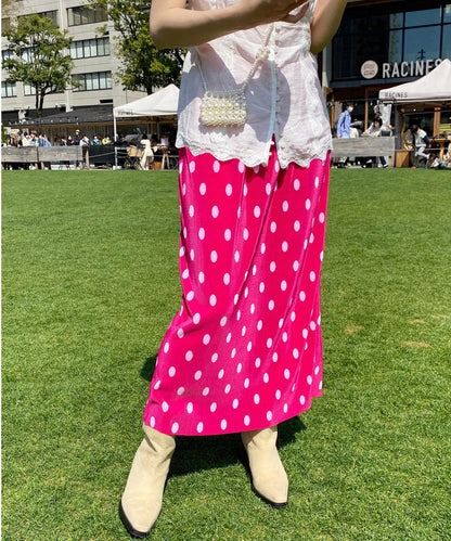 ♥＜SL2231705＞　pleats dot long skirt