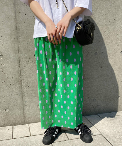 ♥＜SL2231705＞　pleats dot long skirt