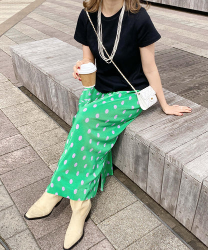♥＜SL2231705＞　pleats dot long skirt