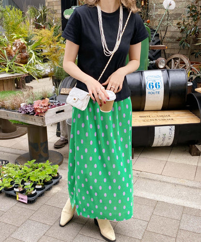 ♥＜SL2231705＞　pleats dot long skirt
