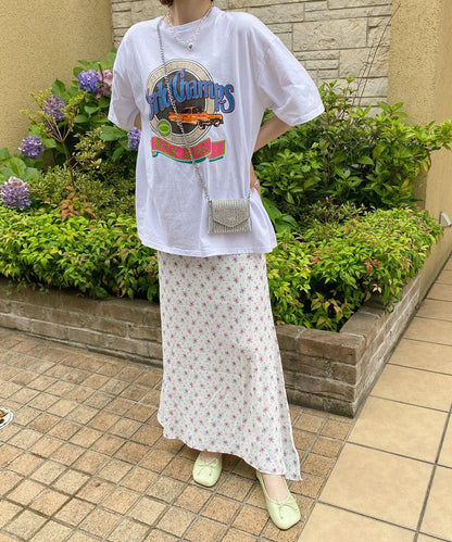 ＜SL2232723＞　小花柄フレアロングスカート